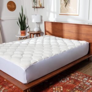 ViscoSoft Copper Pillow Top Twin Mattress Pad – Premium Cloud-Like Support – Quilted Fiberfilled Mattress Topper with Deep 18″ Pocket for Secured Fit