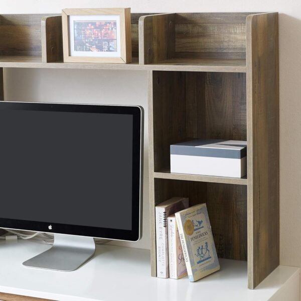 Classic Dorm Desk Bookshelf - Rustic - Image 2
