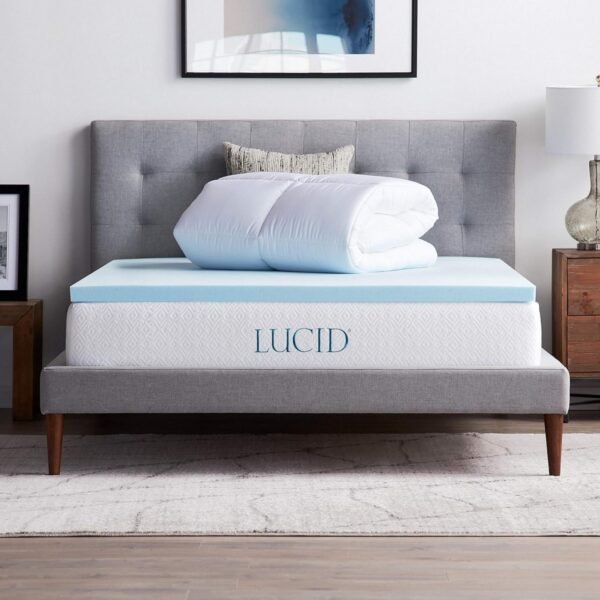 LUCID Down Alternative and Gel Memory Foam Mattress Topper, Twin XL, 4 Inch, Three Toppers in One - Image 2