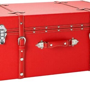 DormCo Texture® Brand Wheeled Storage Trunk – Red