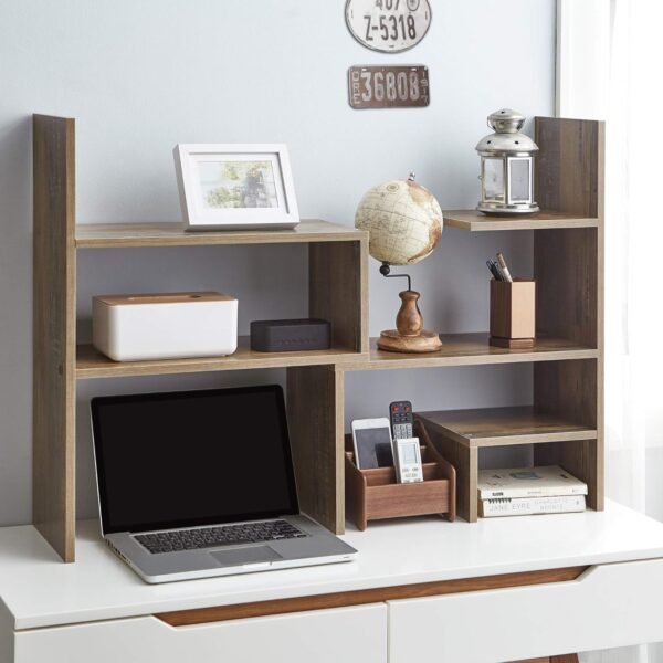 Yak About It Compact Adjustable Dorm Desk Bookshelf - Rustic - Image 2