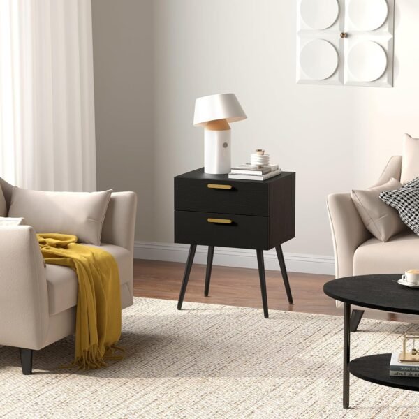 Modern Nightstand, Modern 2-Drawer Side Table, Stylish and Exquisite End Table/Bedside Table for Bedroom, Living Room, Office and College Dorm - Image 4