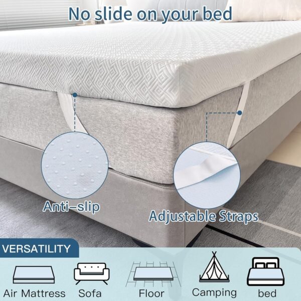 3 Inch Memory Foam Mattress Topper,Cooling Gel Infused High Density Twin XL(39"x80") Topper with Removable Skin-friendly Cover,Bed Topper for Pressure Relief Back Pain, CertiPUR-US Certified - Image 6