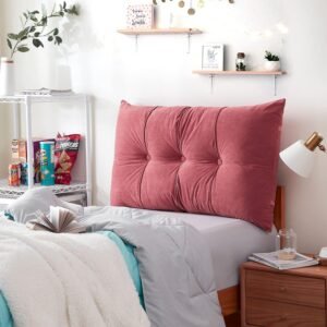 Rainha – Plush Tufted College Headboard – Coral Pink