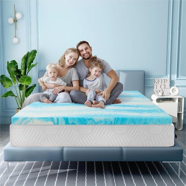 MUUEGM 2 Inch Memory Foam Mattress Topper Twin Size,Cooling Gel Infused Twin Mattress Pad for Pressure Back Pain Relief,Ventilated Soft Bed Topper for College Dorm Single Bed,CertiPUR-US Certified - Image 6