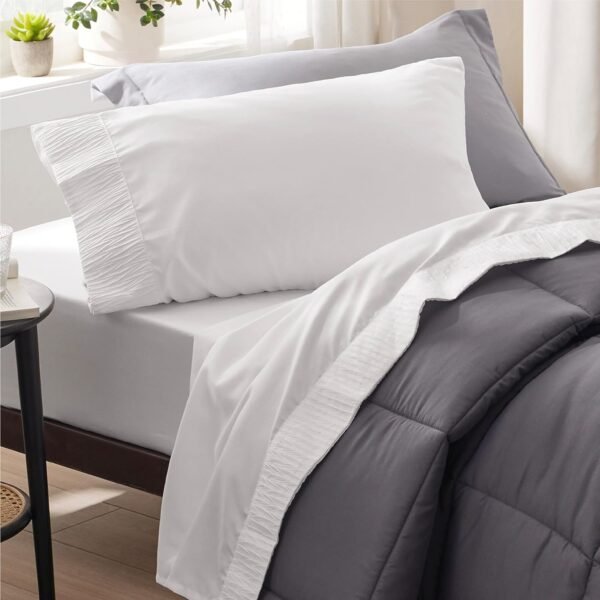 Bedsure White Twin XL Mattress Pad Bundle Twin XL Sheets for College Dorm - Image 9