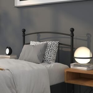 BizChair Decorative Black Metal Twin Size Headboard