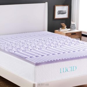 LUCID 2 Inch 5 Zone Lavender Memory Foam Twin XL Mattress Topper