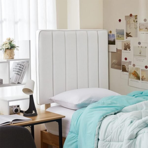 Tavira Allure® College Dorm Headboard - Broad Panel - Linen White - Image 2