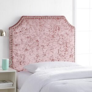 DormCo Bevel Tacked Plush Headboard – Velvet Crush Champagne Pink