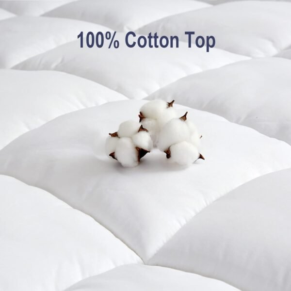 HYPREST Mattress Topper Twin XL, Extra Thick Mattress Topper Overfilled with 1300 GSM Down Alternative, 100% Cotton Cooling Soft Quilted Plush Pillow Top Mattress Pad 8-24" - Image 3