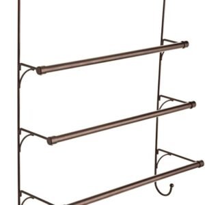 Franklin Brass Over The Door Triple -towel Rack with Hooks, Bronze -bathroom -towel Holder, -bathroom Accessories, 193153-CBZ 18.66 x 8.27 x 24.57 Inches