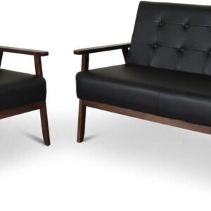 JIASTING Mid-Century Retro Modern Living Room Sofa Set with Loveseat and Seating Sofa Chair, Couch and Lounge Chairs