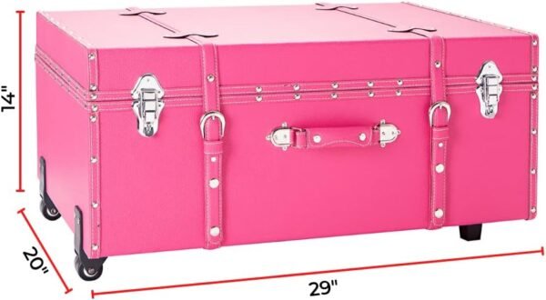DormCo Texture® Brand Wheeled Trunk - Cherry Pink - Large - Image 5
