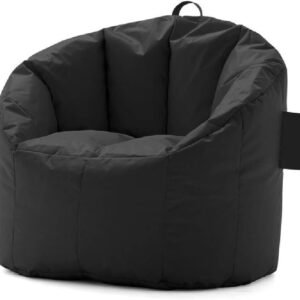 Premium Smooth Fabric Furniture Black Bean Bag Chair & Lounger Double Stitched with Dual Zippers, Casual Comfortable Durable Ultra Soft Plush Bean Bag Chair for Kids & Adults, Home Decor