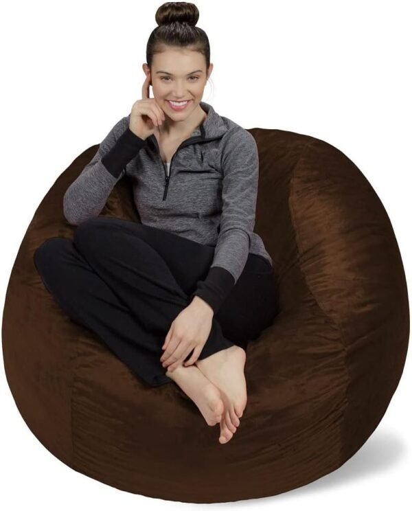 Sofa Sack - Plush, Ultra Soft Bean Bag Chair - Memory Foam Bean Bag Chair with Microsuede Cover - Stuffed Foam Filled Furniture and Accessories for Dorm Room - Chocolate 4'