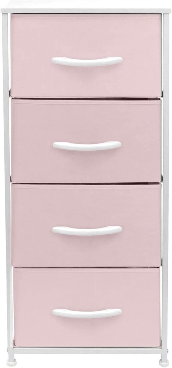 Sorbus Dresser Storage Tower, Organizer Drawers for Closet Boys & Girls Bedroom, Bedside Furniture, Chest for Home, College Dorm, Steel Frame, Wood Top, Fabric Bins(Pink) - Image 7