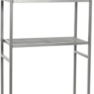 Household Essentials 3-Tier Metal Over the Toilet Bathroom Storage Shelf, Silver