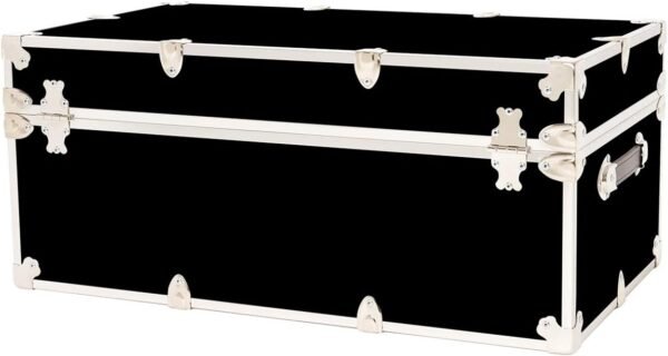 Rhino Trunk & Case Large Armor College Trunk with Removeable Wheels, Secure Dorm Storage Chest, Ideal Footlocker for Students, Strong Trunks 1000+ Pounds Sitting Capacity 32"x18"x14" (Black) - Image 6