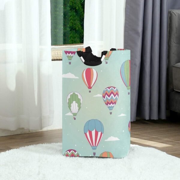 OREZI Cartoon Hot Air Balloon Laundry Hamper,Waterproof and Foldable Laundry Bag with Handles for Baby Nursery College Dorms Kids Bedroom Bathroom - Image 2