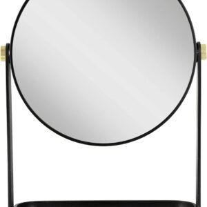 Zadro 7″ Round Makeup Organizer with Mirror 5X/1X Magnifying Makeup Mirror for Makeup Vanity Mirror 6.75″ Mirror Heads
