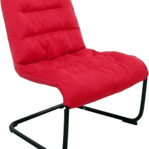 Durable Metal Modern Chair with Soft Comfortable Cushion, Red – Ideal for Teens, Reading, Home, Living Room, Apartment, College, Leisure, Bedroom, Dorm, or Accent Chair