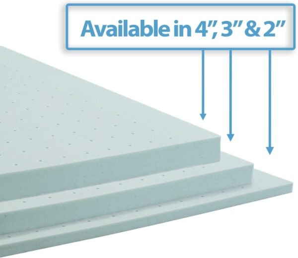 Nestl Mattress Topper, 4 Inch Memory Foam Topper, Gel Infused Memory Foam Mattress Topper, Ventilated Design Mattress Pad, Twin XL - Image 4