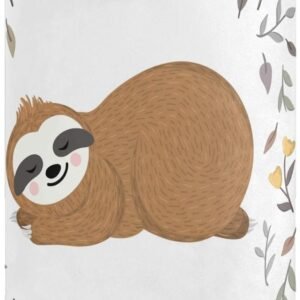 visesunny Cute Baby Sloth Animal Large Capacity Laundry Hamper Basket Water-Resistant Oxford Cloth Storage Baskets for Bedroom, Bathroom, Dorm, Kids Room