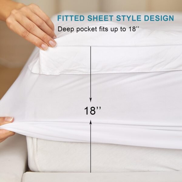 Royoliving Twin XL Size Mattress Topper Extra Thick Mattress Pads Cover Fluffy Soft Elastic Mattress Protector Cotton Top 18" Deep Pocket Cooling Breathable Mattress Topper (39x80 Inches) - Image 5
