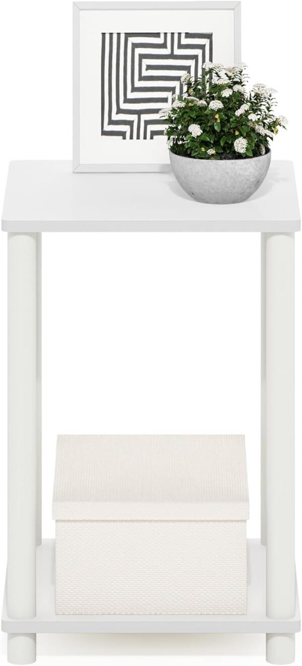 Furinno Turn-N-Tube Haydn End Side Night Stand/Bedside Table, 1-Pack, 2-Tiers, White/White - Image 6