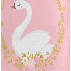 OREZI Cute Swan Princess Laundry Hamper,Waterproof and Foldable Laundry Bag with Handles for Baby Nursery College Dorms Kids Bedroom Bathroom