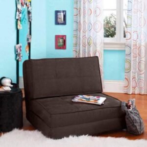 Your Zone – Flip Chair Convertible Sleeper Dorm Bed Couch Lounger Sofa Multi Color New (Brown)