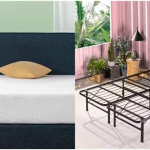 ZINUS 8 Inch Cooling Essential Foam Mattress and SmartBase Metal Mattress Foundation Set / Bed and Mattress Set / No Box Spring Needed / Mattress in a Box, Full