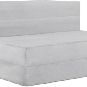 Heyward 4.5” Trifold Sofa + Mattress | Twin XL Size | Portable Certi PUR-US Certified Firm Foam Folds Into Couch | Washable Panne Velvet Material w/Non-Slip Base | 78”L x 38”W x 4.5”H