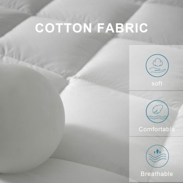 Royoliving Twin XL Size Mattress Topper Extra Thick Mattress Pads Cover Fluffy Soft Elastic Mattress Protector Cotton Top 18" Deep Pocket Cooling Breathable Mattress Topper (39x80 Inches) - Image 2