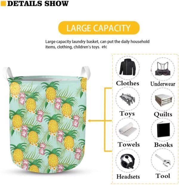 Cow Print Sunflower Large Sized Storage Baskets,Canvas Waterproof Storage Bin,Collapsible Organizer Baskets for Home,Office,Toy Bins,Laundry Hamper - Image 3