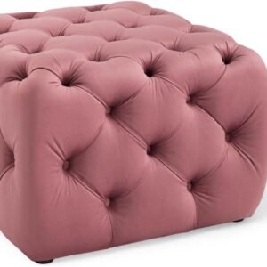 Modway Amour Tufted Performance Velvet Upholstered Dusty Rose, Square Ottoman