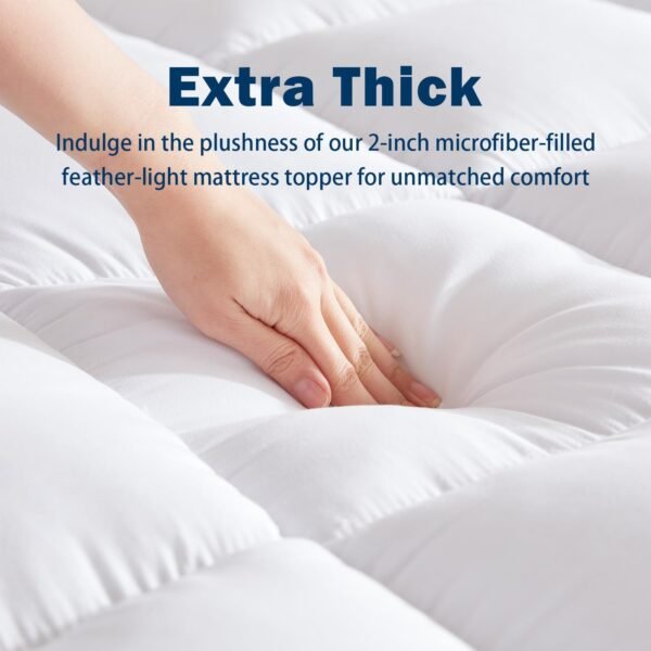 SINWEEK Dual Layer 4 Inch Memory Foam Mattress Topper, Twin Size, 2 Inch Cooling 5-Zone Gel Memory Foam Plus 2 Inch Extra Thick Pillowtop Cover, Pressure Relieve Soft Mattress Pad，light blue - Image 6