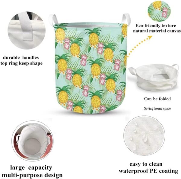 Cow Print Sunflower Large Sized Storage Baskets,Canvas Waterproof Storage Bin,Collapsible Organizer Baskets for Home,Office,Toy Bins,Laundry Hamper - Image 4