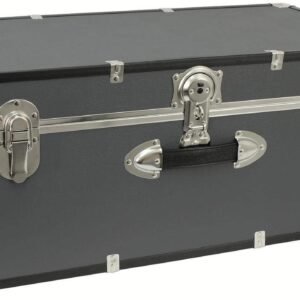 Seward Trunk 30-inch Footlocker Trunk with Wheels, Gray
