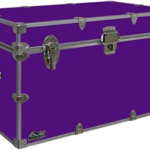 C&N Footlockers – XL Graduate Storage Trunk – Made in the USA – STEEL Footlocker for College Dorm Room & Summer Camp – 32 x 18 x 18.5 Inches (Purple)