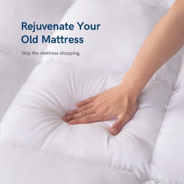 ELEMUSE Cooling Twin XL Mattress Topper for College Dorm, Thick Extra Long Twin Mattress Pad Cover, Plush Breathable Pillowtop with 8-21 Inch Deep Pocket, Overfilled 3D Snow Down Alternative Filling - Image 3