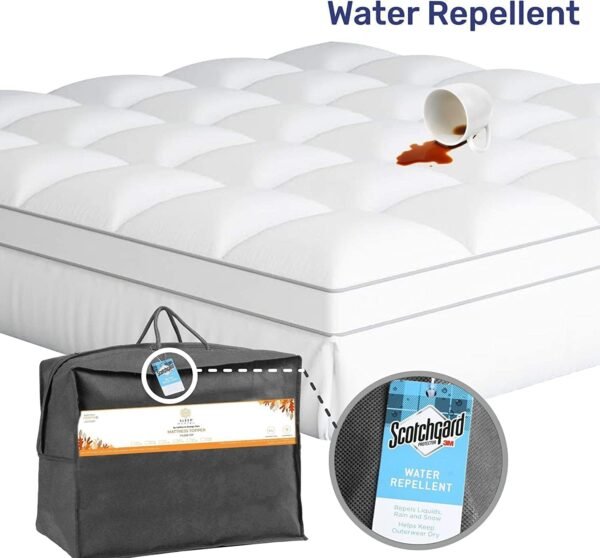 Sleep Mantra Twin XL Cooling Mattress Topper, Pillow-Top Optimum Thickness, Soft 100% Cotton Fabric, Breathable & Plush Quilted Down-Like Fill, Snug Deep Pocket fit for Mattresses 8-20 inch, White - Image 3