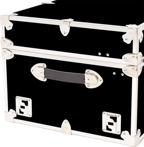 Rhino Trunk & Case Large Armor College Trunk with Removeable Wheels, Secure Dorm Storage Chest, Ideal Footlocker for Students, Strong Trunks 1000+ Pounds Sitting Capacity 32"x18"x14" (Black) - Image 3
