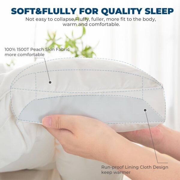 Mattress Topper Twin XL, Mattress Pad Dorm Bedding, Bed Mattress Cover with Straps, Extra 2-inch Thick Mattress Pad Topper Cover with 100% 1500T Peach Skin Fabric(39"x80"), White - Image 6