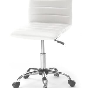 Faux Leather Rolling Office Chair, White