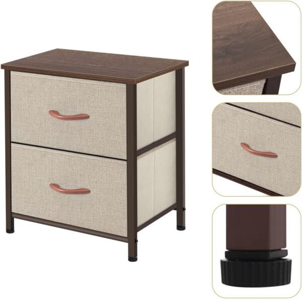 AZL1 Life Concept Storage Dresser Furniture Organizer Unit with 2 Drawers for Bedroom, Hallway, Entryway and Closets, Beige - Image 5