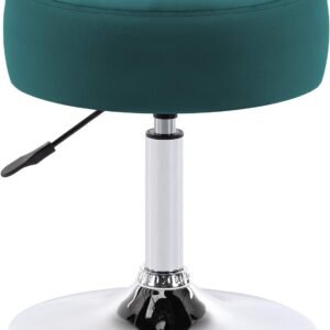 DUHOME Modern Velvet Vanity Stool Makeup Stool Vanity Chair Height Adjustable Swivel Stool Round Ottoman Atrovirens