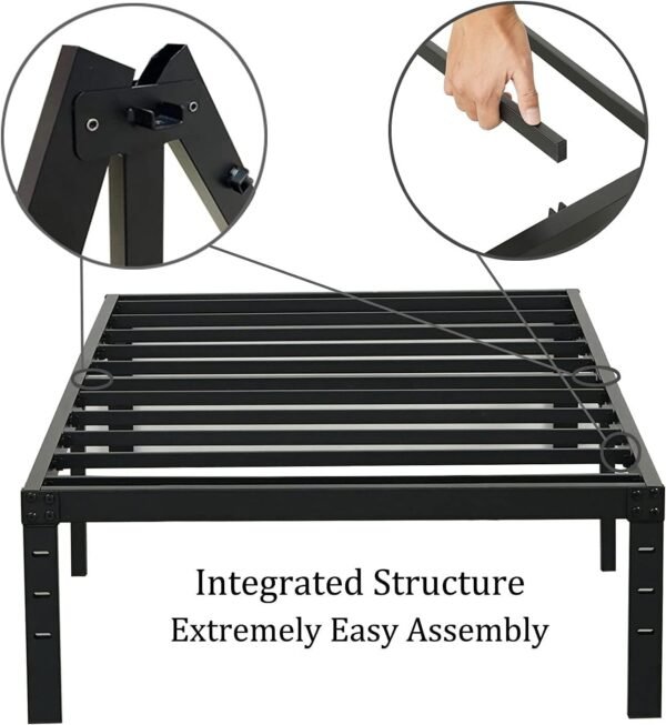 Twin XL Bed Frames, 14 Inches High Metal Bedframe with Steel Slats Support, No Box Spring Needed, Sturdy and Noise-Free - Image 5