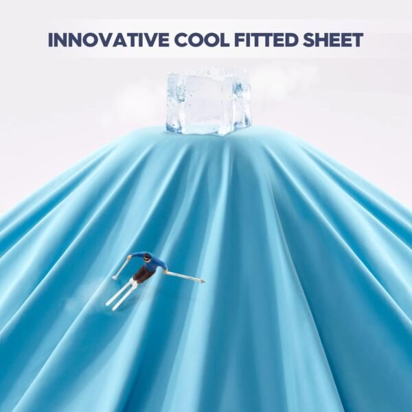 ELEMUSE Pengucool™ Triple Layer 3 Inch Mattress Topper Twin, 2 Inch Gel Memory Foam pad, 1 Inch Pillowtop Plus Extra Soft Cooling Fitted Sheet for Hot Sleeper&Night Sweats, Blue - Image 3